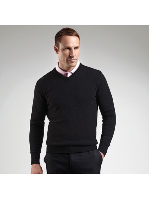 Plain Lambswool v-neck sweater Glenmuir1891 15 Gauge